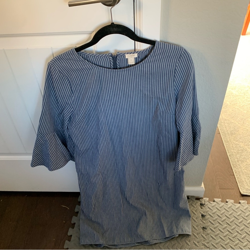 Like New J. Crew Striped Dress with Bell Sleeves - Size 8